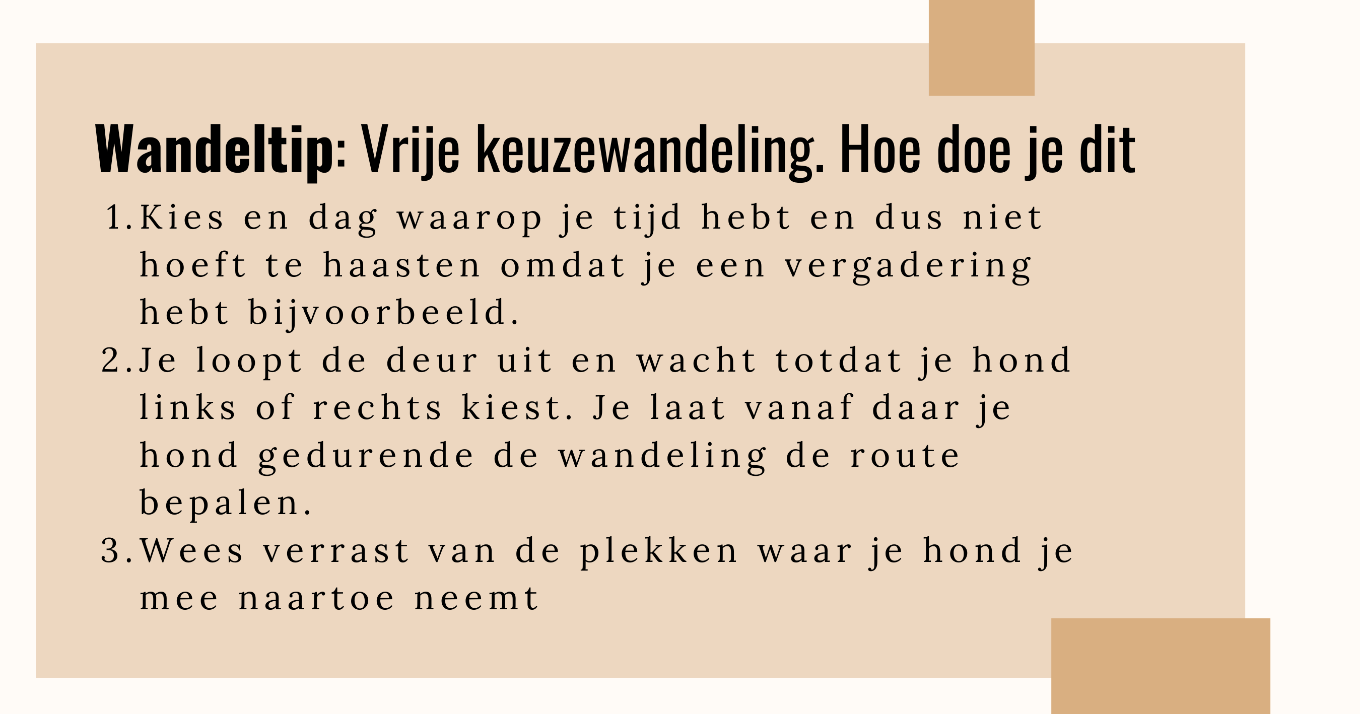 Wandeltip, vrije keuzewandeling, snuffelen